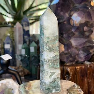 🌸SALE🌸 Moss Agate Crystal Tower With Druzy!